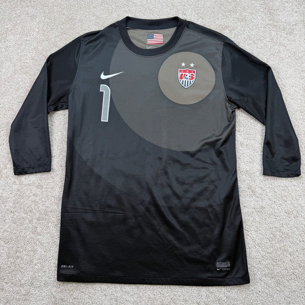 Nike Womens M Soccer Jersey Black USWNT Hope Solo 1 Goalkeeper 540238-010
